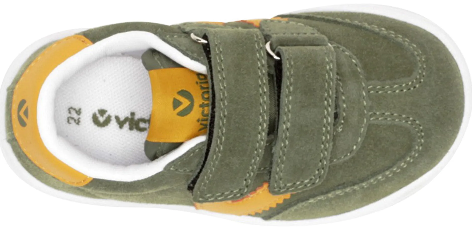 Victoria Millas Suede Sneaker Kaki Hook and Loop for Boy's and Girl's Clearance