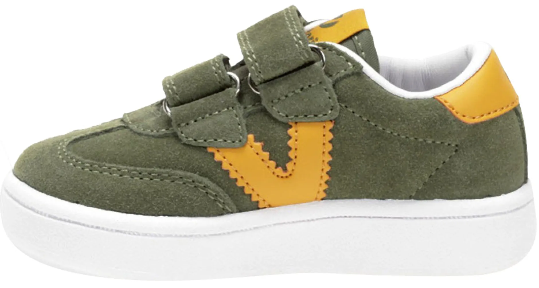 Victoria Millas Suede Sneaker Kaki Hook and Loop for Boy's and Girl's Clearance