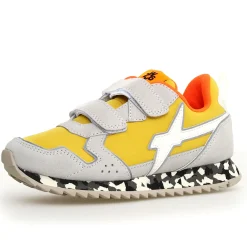 W6YZ Boy's And Girl's Jet Vl-J Casual Shoes - White / Yellow Fashion