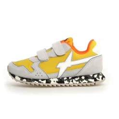 W6YZ Boy's And Girl's Jet Vl-J Casual Shoes - White / Yellow Fashion