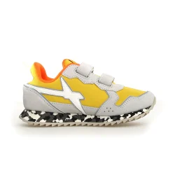 W6YZ Boy's And Girl's Jet Vl-J Casual Shoes - White / Yellow Fashion