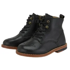 Young Soles Girl's Buster Brogue Leather Boot - Black Discount